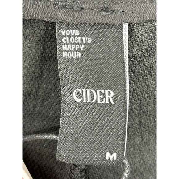 NEW Cider Women's Wide Leg‎ Pants Black W/ Metallic Striping Medium Cropped NWT - Picture 12 of 13